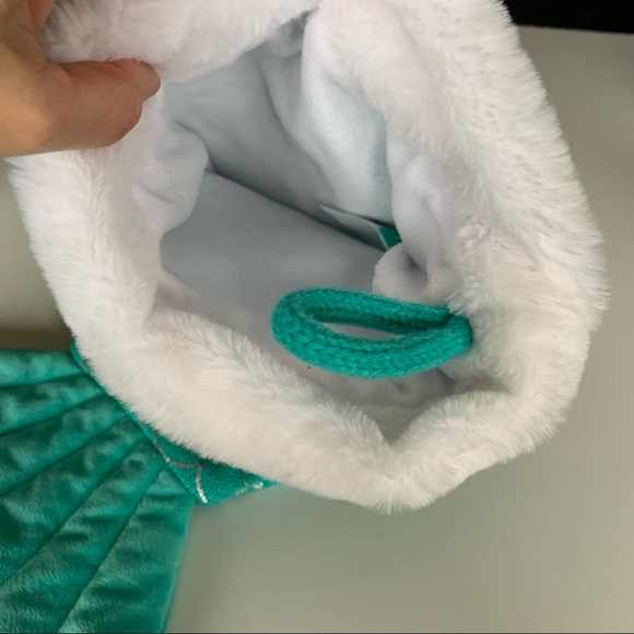 Aqua Blue teal Silver Scale Mermaid Tail Christmas Stocking Hanging Turquoise - Picture 6 of 7